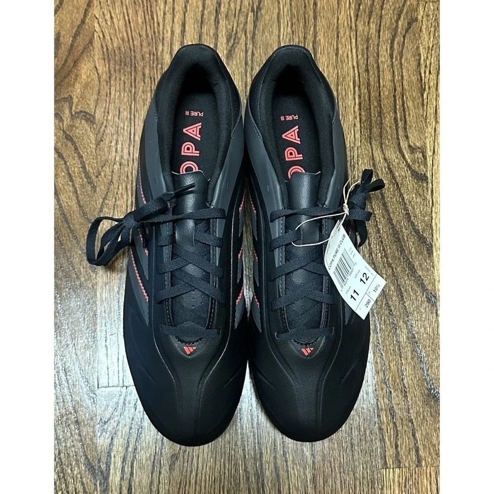 Adidas Copa Pure 3 Club FG/MG Black Red Soccer Futbol Cleats (IE1176) Men Sz 11